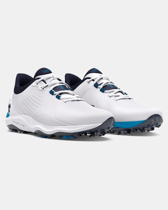 Men's UA Drive Pro Wide Golf Shoes in White image number 3